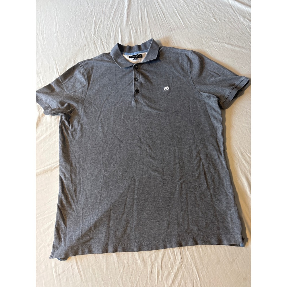 Banana Republic‎ Polo Shirt Mens XL Gray  Elephant Logo Pique Knit